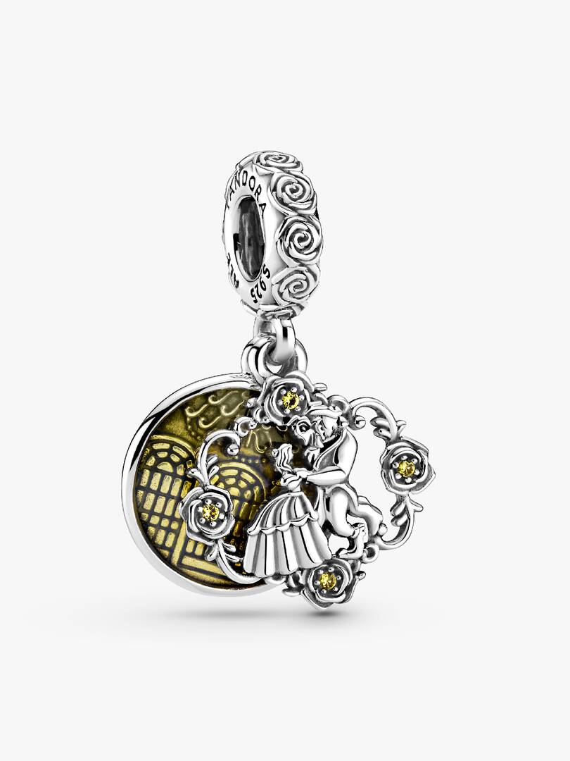 Disney Beauty and the Beast Dancing Dangle Charm Sterling silver