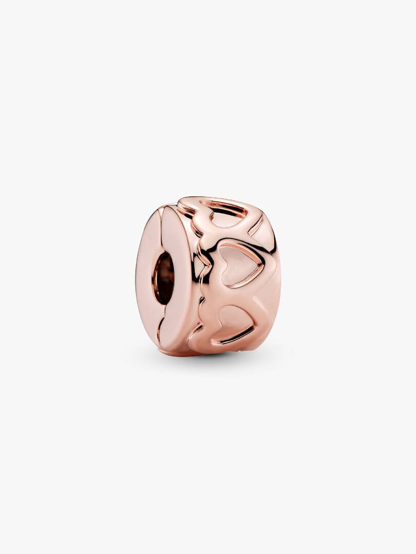 Band of Hearts Clip Charm 14k rose gold plating