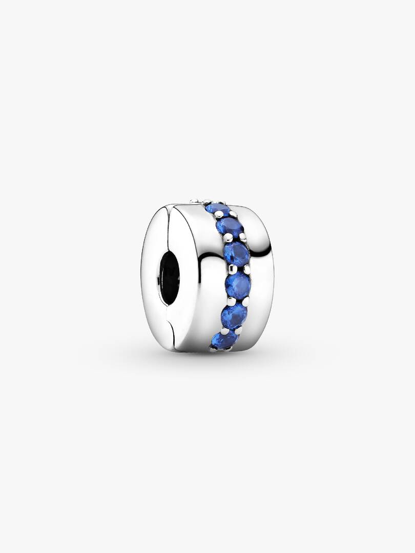 Blue Sparkle Clip Charm Sterling silver
