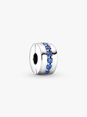 Blue Sparkle Clip Charm Sterling silver