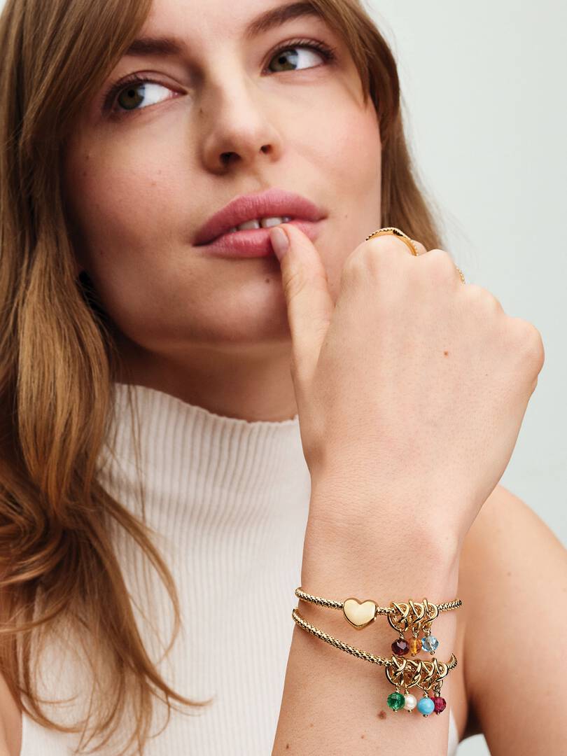 Faceted Sea Aqua Blue Eternity Circle Dangle Charm 14k gold plating