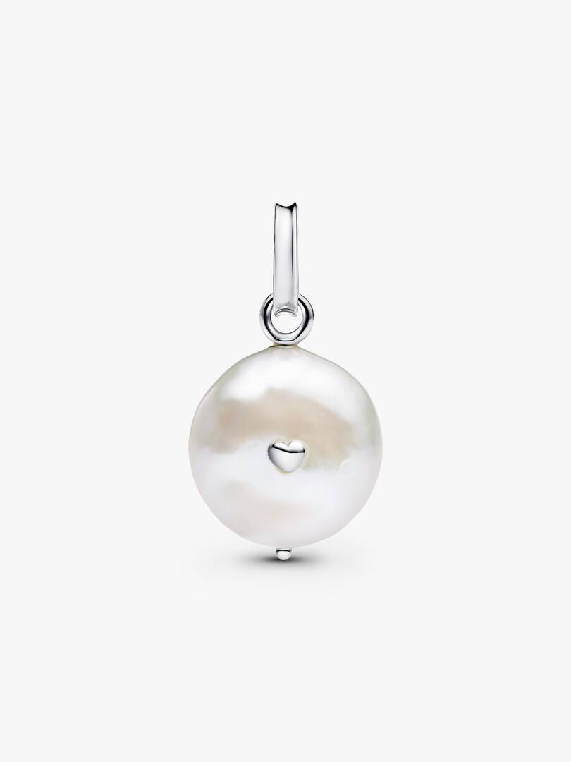 FINAL SALE - Treated Freshwater Cultured Baroque Pearl Mom Dangle Charm Sterling silver