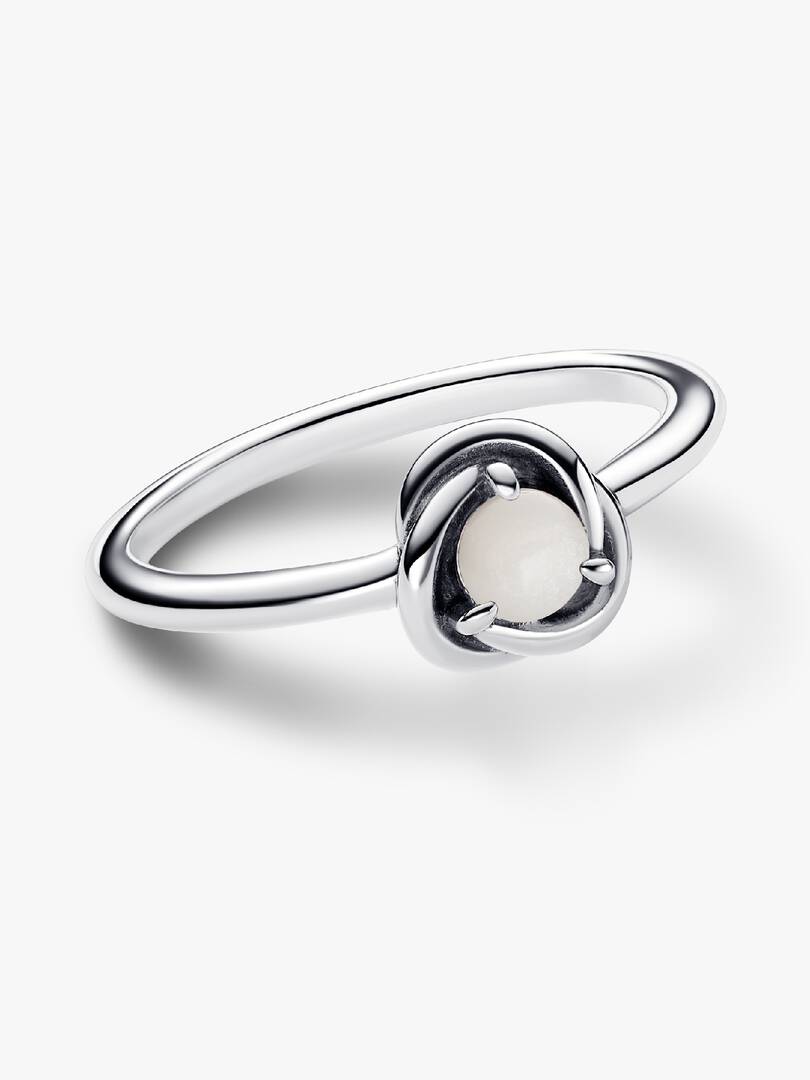 June Birthstone Eternity Circle Ring Sterling silver