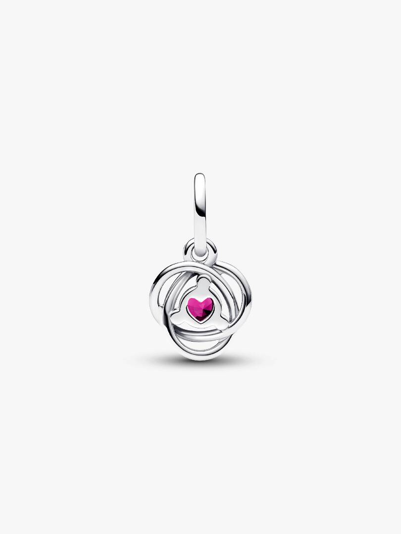 FINAL SALE - Pink Eternity Circle Dangle Charm Sterling silver