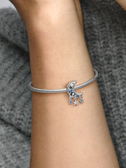 Star & Crescent Moon Charm Sterling silver