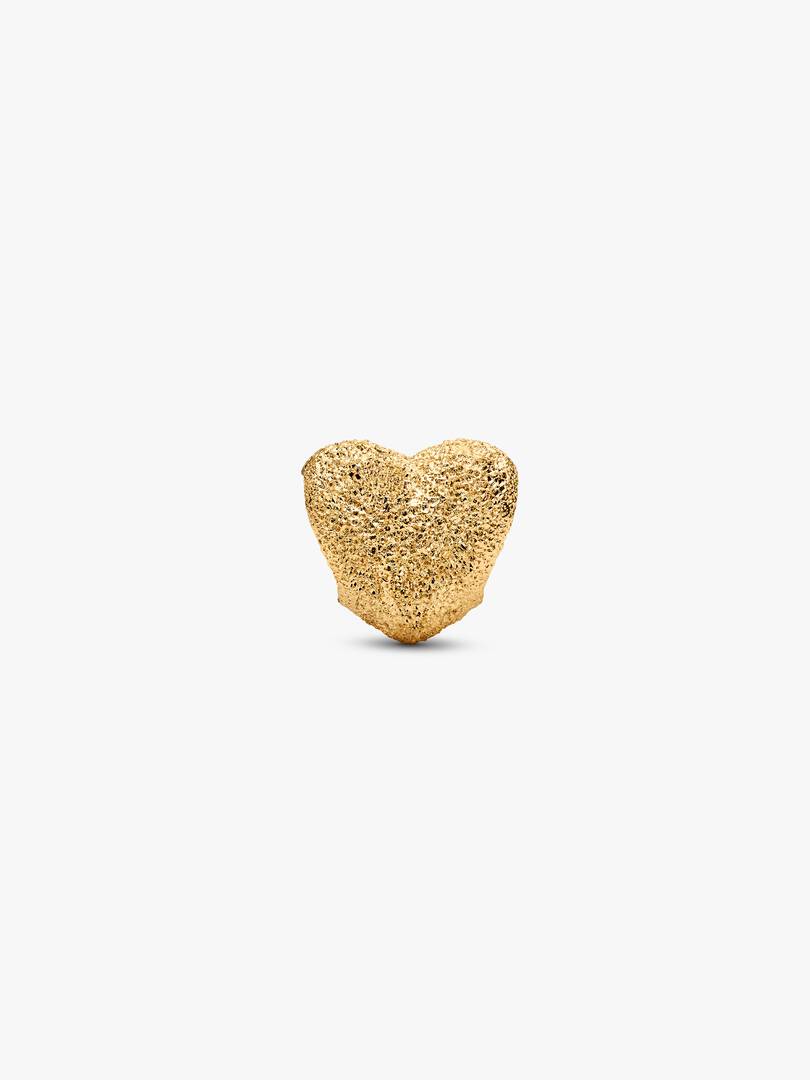 Textured Heart Mini Charm 14k gold plating