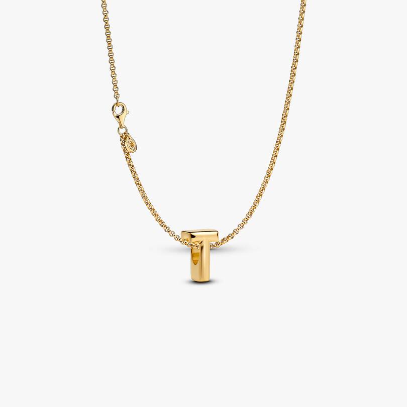 Letter T Charm Necklace 2 Quantity