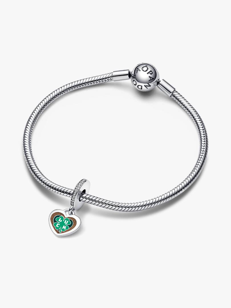 Clover Good Luck Dangle Charm Sterling silver