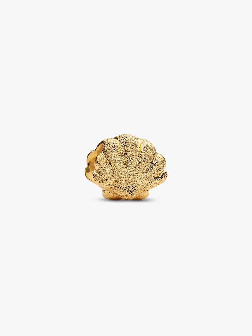 Textured Shell Mini Charm 14k gold plating