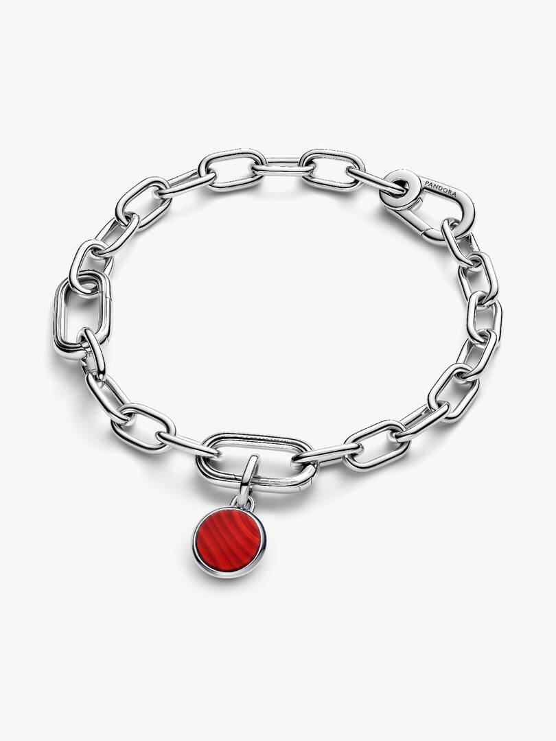 FINAL SALE - Red Murano Glass Engravable Mini Medallion Charm Sterling silver