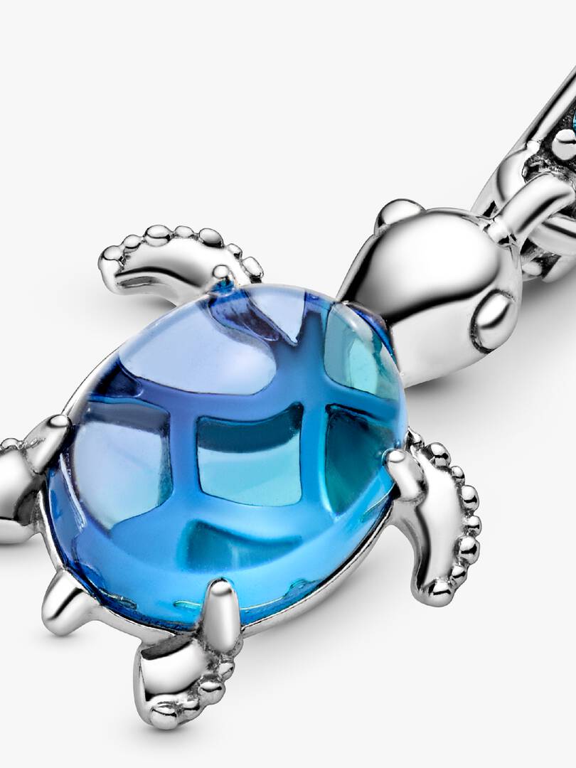 Murano Glass Sea Turtle Dangle Charm Sterling silver