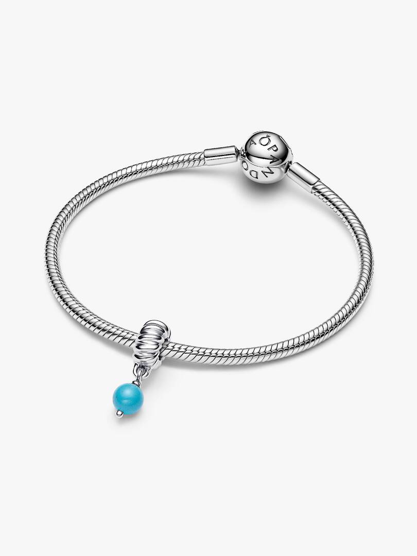 FINAL SALE - Turquoise-colored Dangle Charm Sterling silver