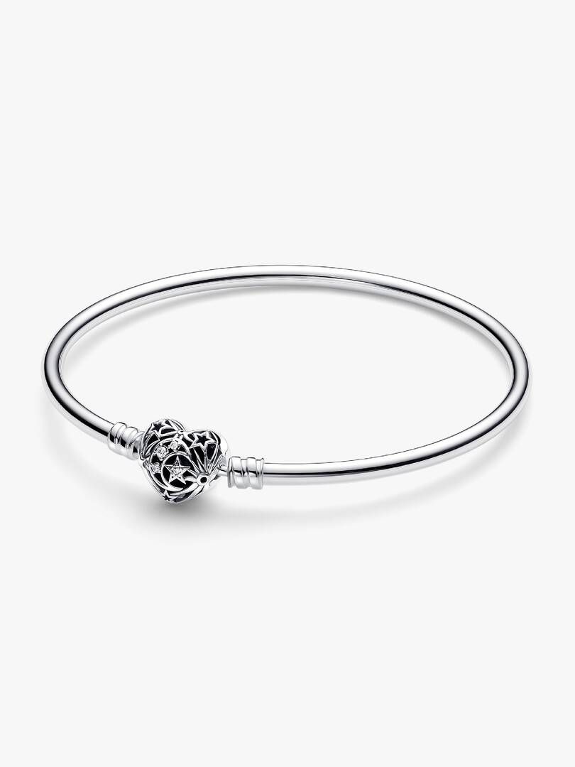 FINAL SALE - Celestial Heart Clasp Bangle Sterling silver