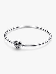 FINAL SALE - Celestial Heart Clasp Bangle Sterling silver