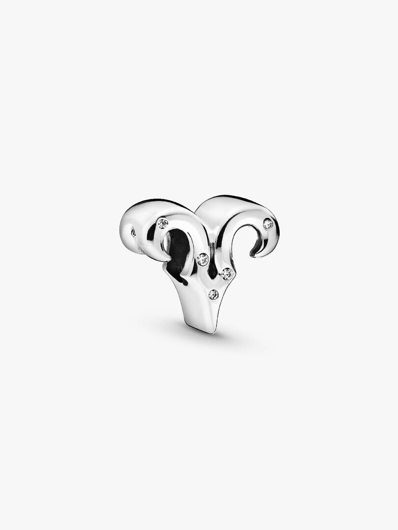 Sparkling Aries Zodiac Charm Sterling silver