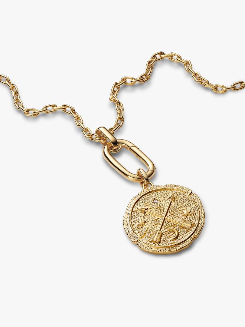 Crossing Arrows Oversized Medallion Charm 14k gold plating