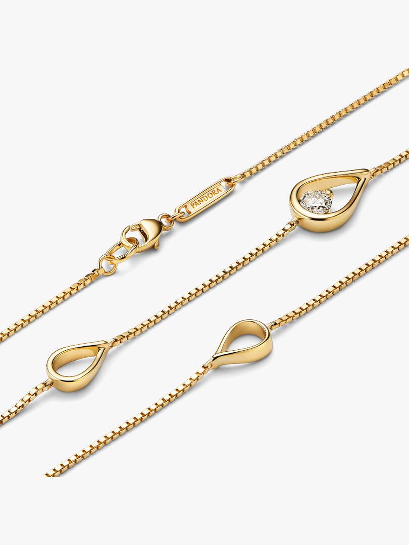 FINAL SALE - Pandora Infinite 14k Gold Lab-grown Diamond Long Pendant Necklace 0.50 ct TW, 14k gold