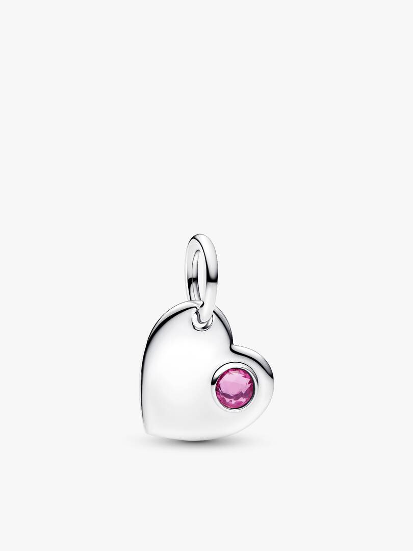 October Birthstone Heart Pendant Necklace 2 Quantity