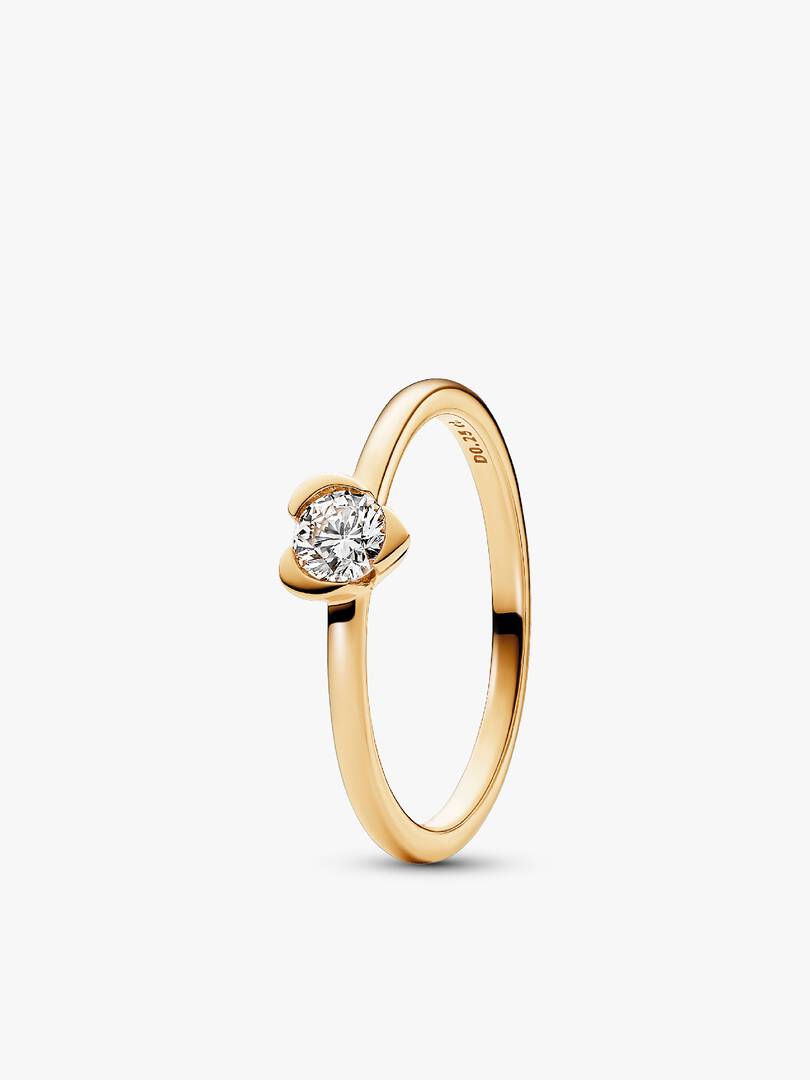Lab-Grown Diamond Heart Ring Set 2 Quantity