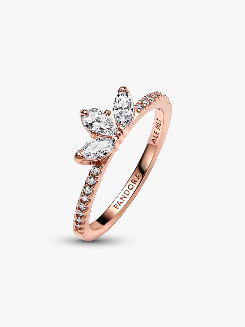 Sparkling Herbarium Cluster Ring 14k rose gold plating