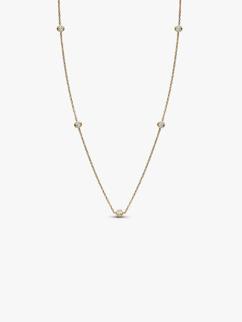 FINAL SALE - Pandora Era Bezel 14k Gold Lab-grown Diamond Station Necklace 0.50 ct TW, 14k gold