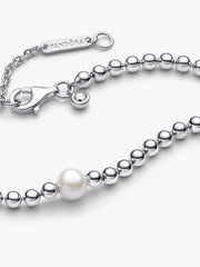 FINAL SALE - Treated Freshwater Cultured Pearl & Beads Collier Necklace Sterling silver