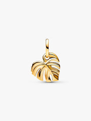 FINAL SALE - Sparkling Monstera Leaf Dangle Charm 14k gold plating