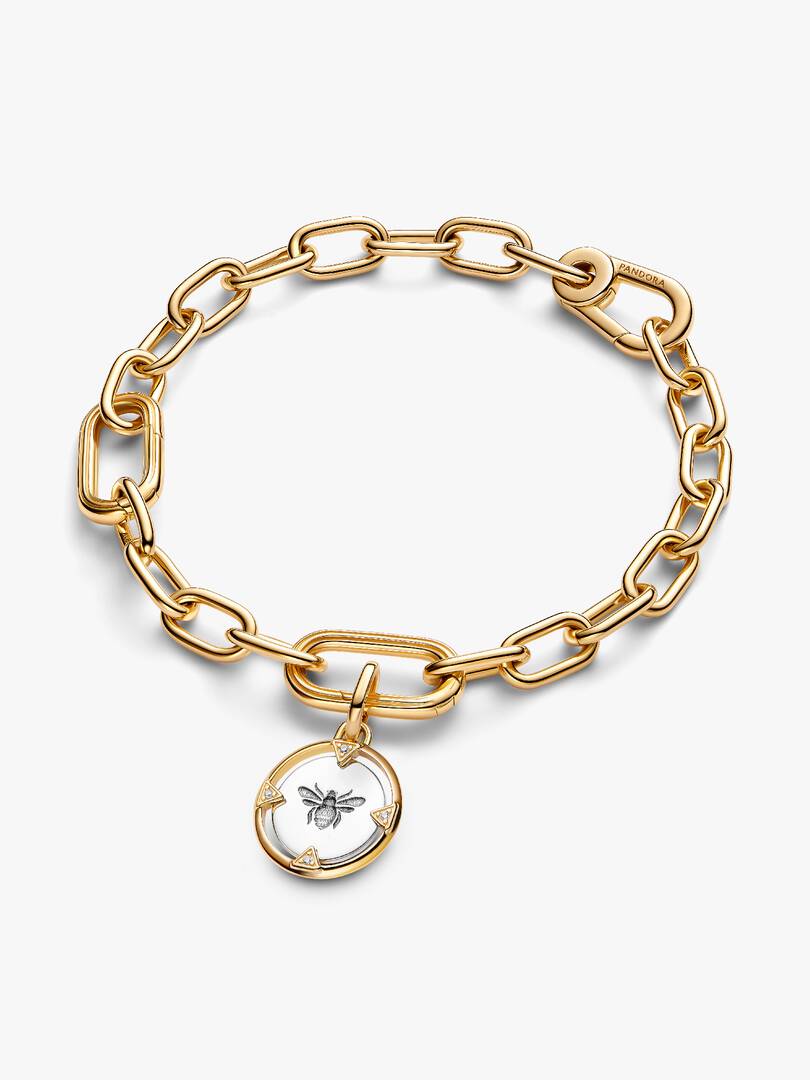 Bee Medallion Charm Sterling silver, 14k gold plating
