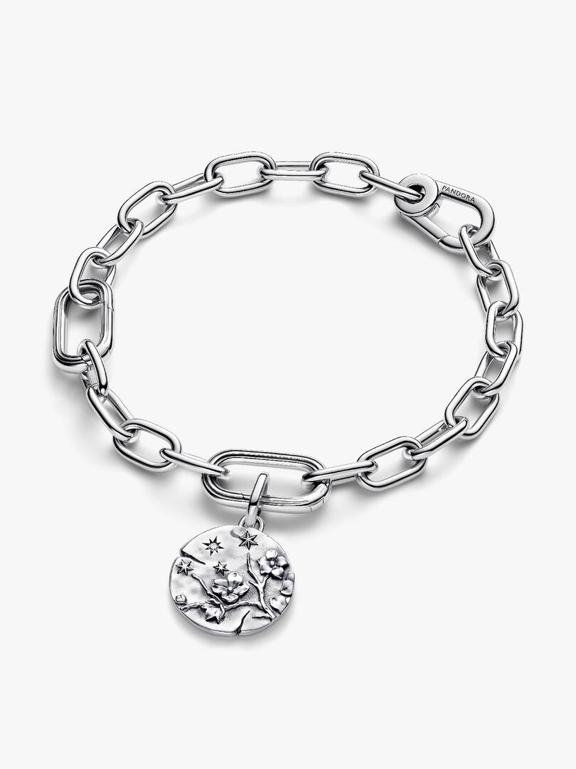 Cherry Blossom Medallion Charm Sterling silver