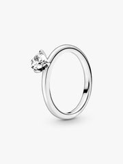 Clear Heart Solitaire Ring Sterling silver