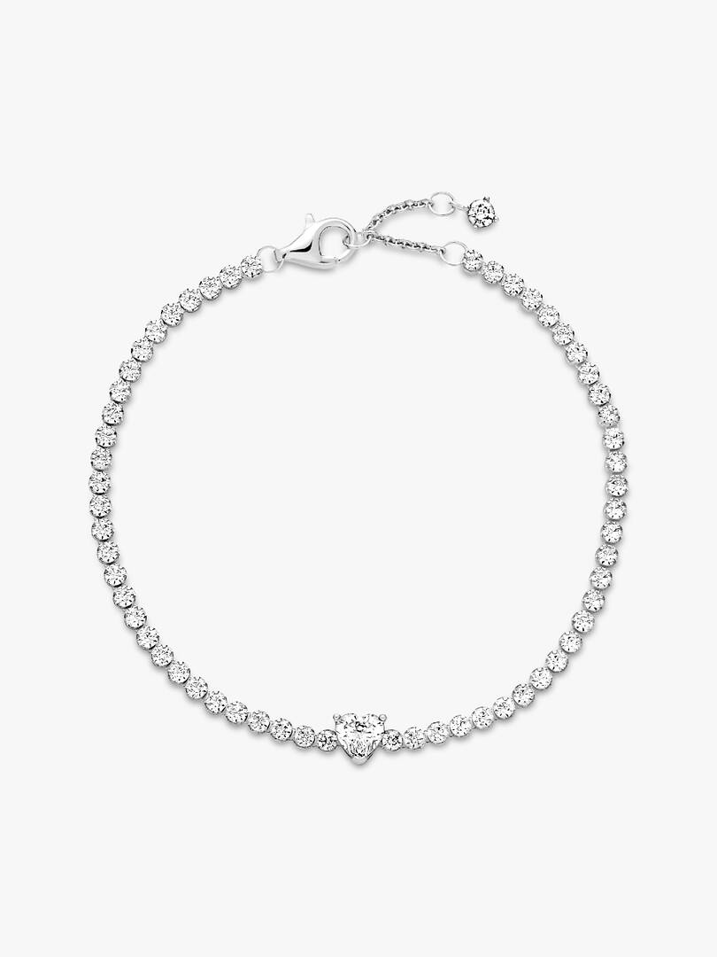 Sparkling Heart Tennis Bracelet Sterling silver