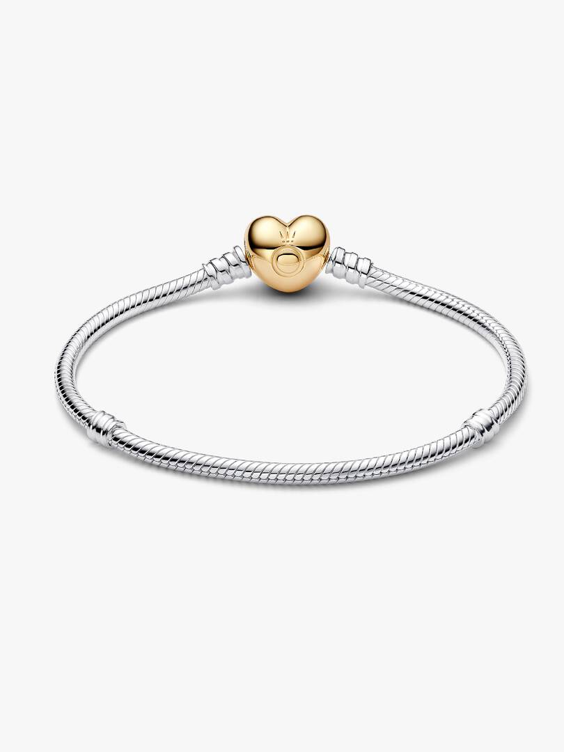 Heart Clasp Snake Chain Bracelet Sterling silver, 14k gold plating