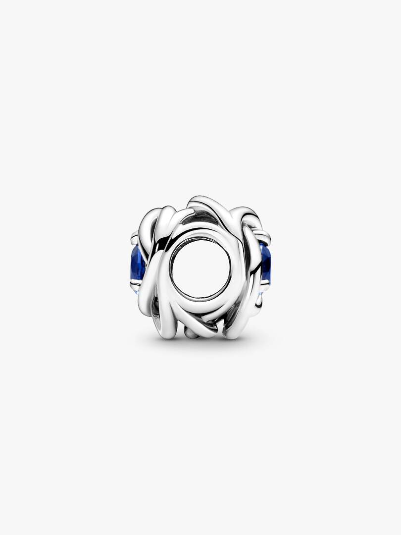 September Blue Eternity Circle Charm Sterling silver