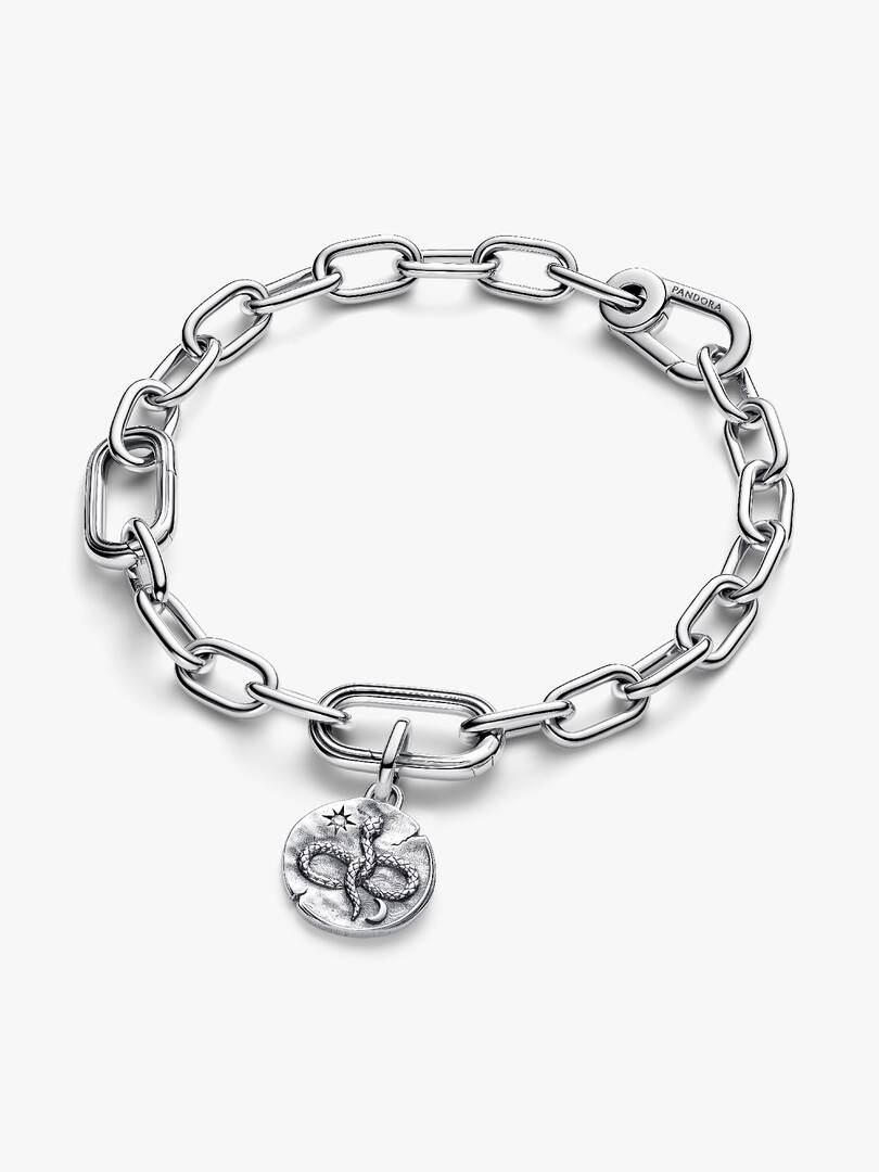 Infinity Snake Medallion Charm Sterling silver