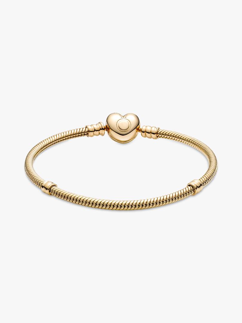 Pandora Moments Heart Clasp Snake Chain Bracelet 14k gold