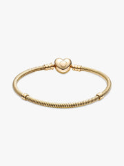 Pandora Moments Heart Clasp Snake Chain Bracelet 14k gold