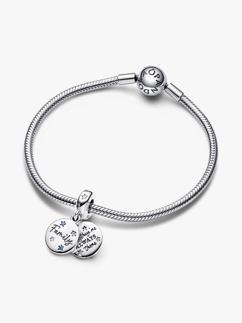 FINAL SALE - Family Love Double Dangle Charm Sterling silver