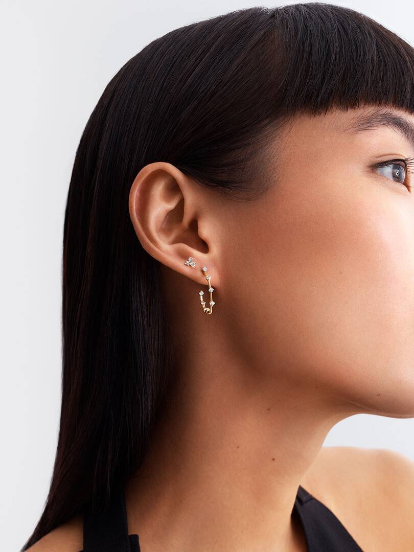 Pandora Era Lab-Grown Diamond Cluster Stud Earrings 0.19 ct TW, 14k gold