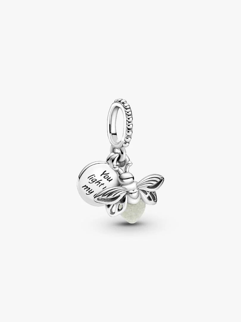 Glow-in-the-dark Firefly Dangle Charm Sterling silver