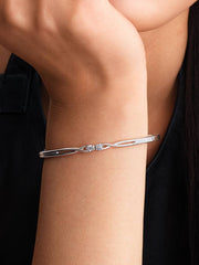 FINAL SALE - Pandora Infinite Sterling Silver Double-Facing Lab-grown Diamond Bangle 0.30 ct TW, Sterling silver