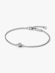 Pandora Era Bezel Sterling Silver Lab-grown Diamond Chain Bracelet 0.15 ct TW, Sterling silver