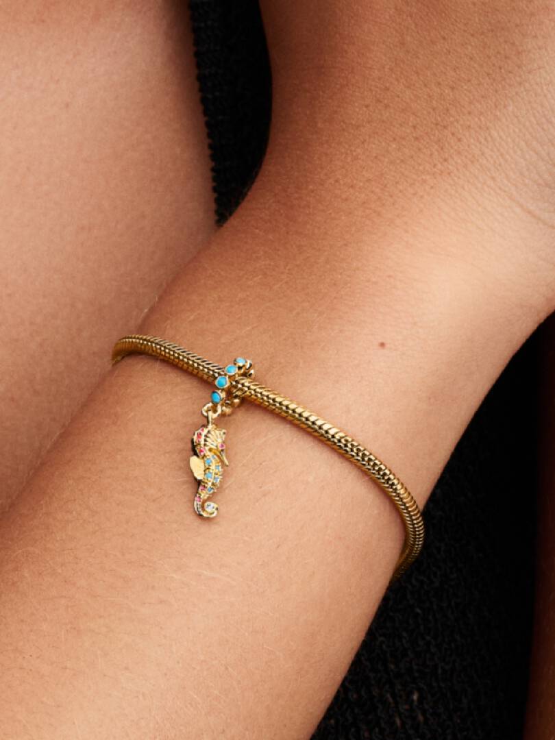 Seahorse Dangle Charm 14k gold plating