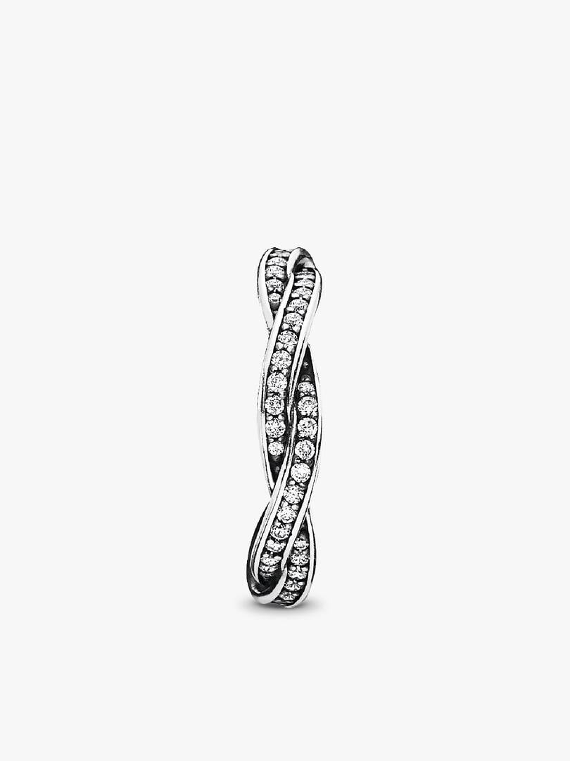 Sparkling Twisted Lines Ring Sterling silver