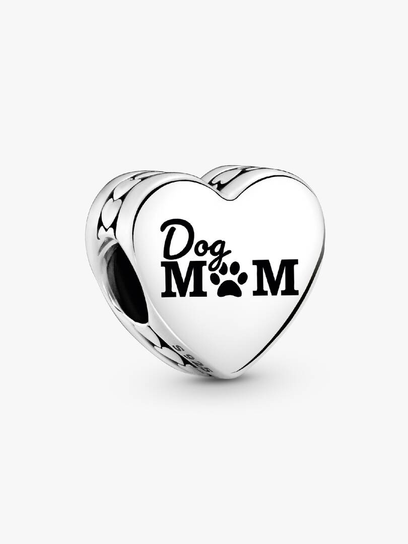Dog Mom Heart Charm Sterling silver