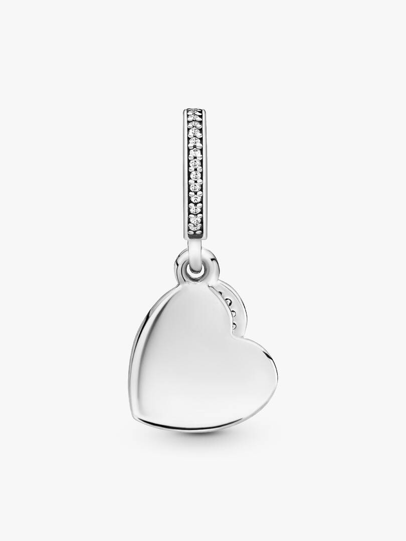 FINAL SALE - Forever Friends Heart Dangle Charm Sterling silver
