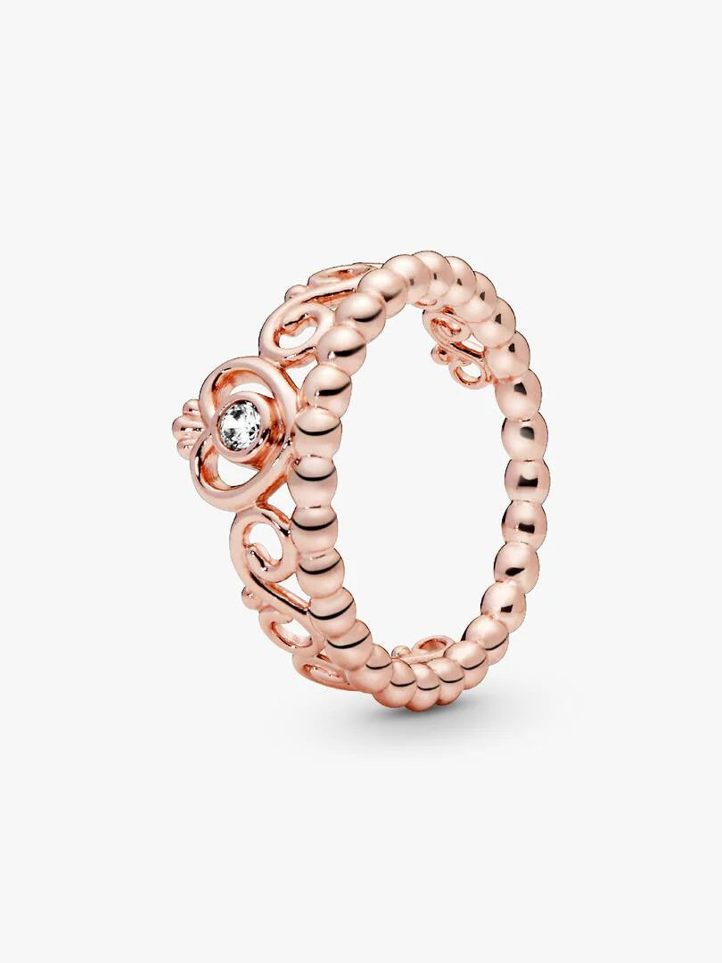 FINAL SALE - Princess Tiara Crown Ring 14k rose gold plating