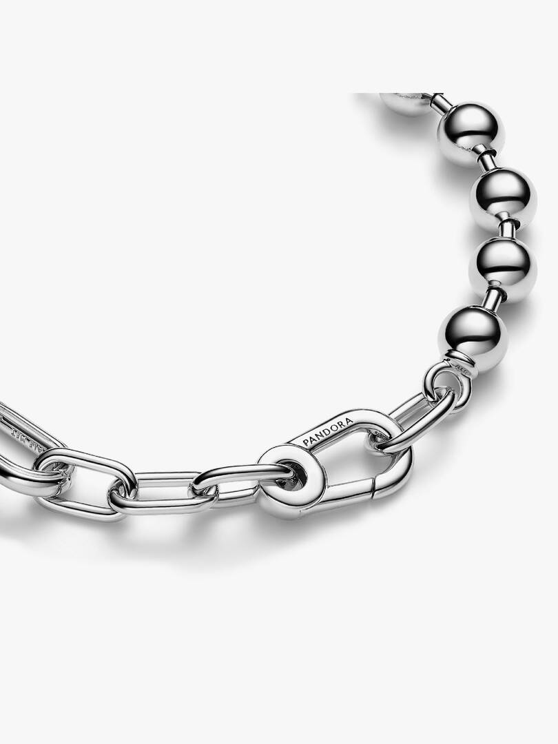 Pandora ME Metal Bead & Link Chain Bracelet Sterling silver