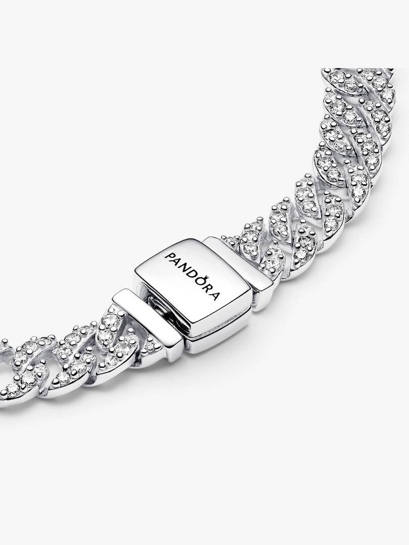 Pavé Cuban Chain Bracelet Sterling silver