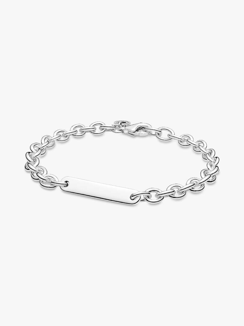 Engravable Bar Link Bracelet Sterling silver
