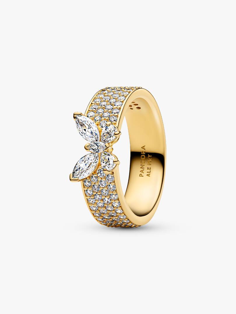 Sparkling Butterfly Bold Ring 14k gold plating
